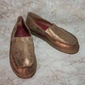 Twisted X Metallic Copper Flats Loafers Removible Insole Women's Shoes Size 10